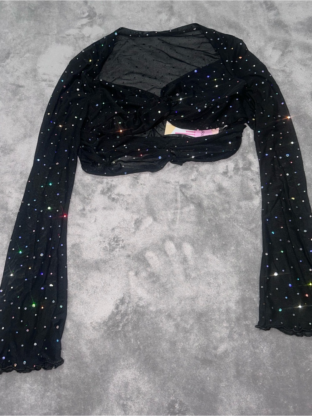 Black Rhinestone Three-Piece Mini Dress - Picture 10 of 13